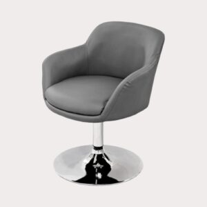 Febland Gray Bucketeer leather Swivel Chair